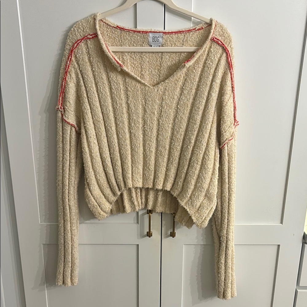 BOC Cream V-Neck Women's Sweater